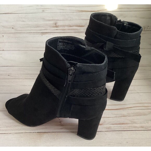 Madden NYC Bell Women’s Ankle Boots Black Open Toe Zipper Closure Size 8 - Picture 8 of 13